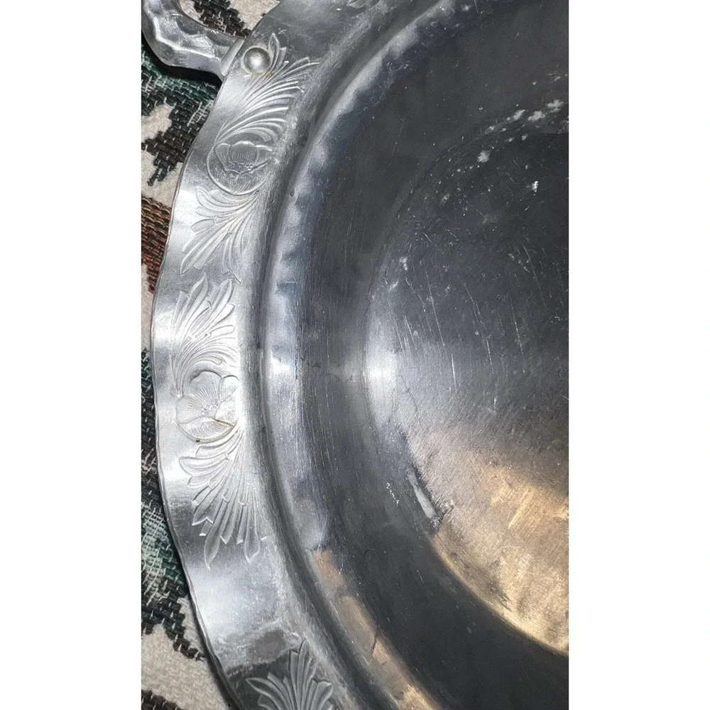 Hand  forged everlast aluminum pie pan Floral Details‎ 15